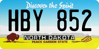 ND license plate HBY852