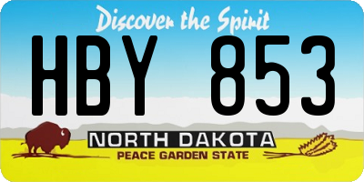 ND license plate HBY853