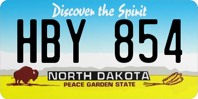 ND license plate HBY854