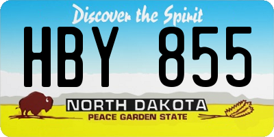 ND license plate HBY855