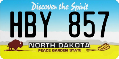 ND license plate HBY857