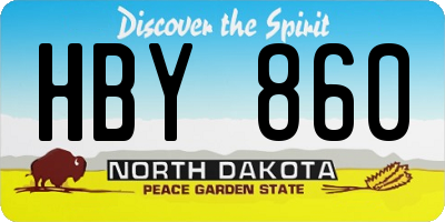ND license plate HBY860