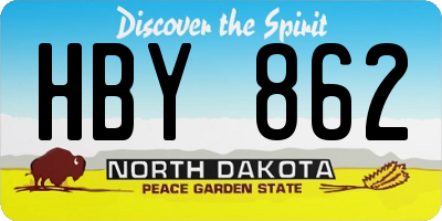 ND license plate HBY862