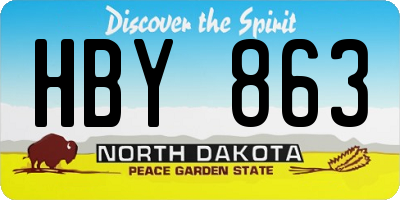 ND license plate HBY863