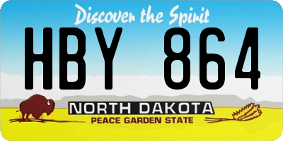 ND license plate HBY864