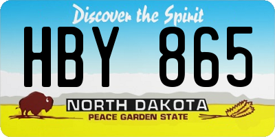 ND license plate HBY865