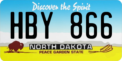 ND license plate HBY866