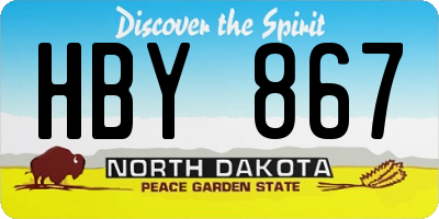 ND license plate HBY867