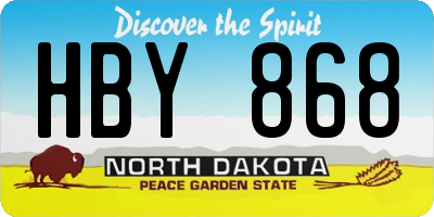 ND license plate HBY868