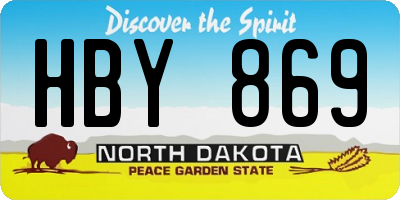 ND license plate HBY869