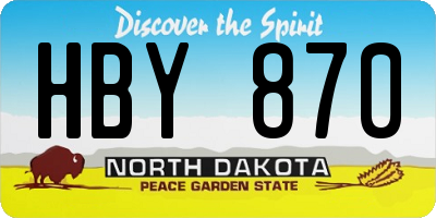 ND license plate HBY870