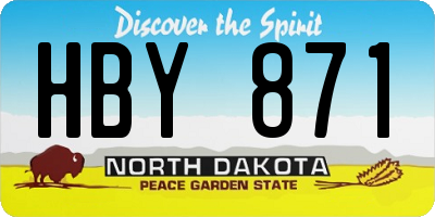 ND license plate HBY871