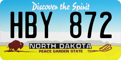 ND license plate HBY872