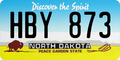 ND license plate HBY873