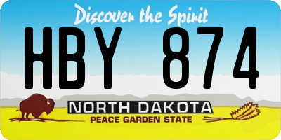 ND license plate HBY874