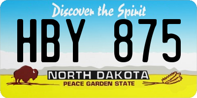 ND license plate HBY875