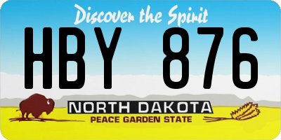 ND license plate HBY876