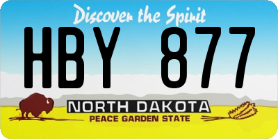 ND license plate HBY877