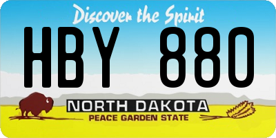 ND license plate HBY880