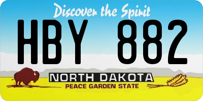 ND license plate HBY882