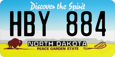 ND license plate HBY884