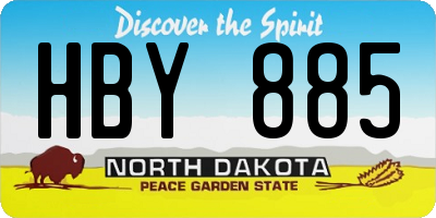 ND license plate HBY885