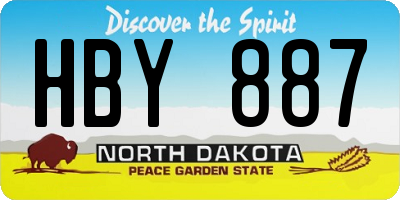 ND license plate HBY887