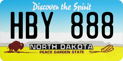 ND license plate HBY888