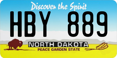 ND license plate HBY889