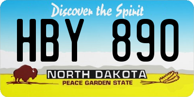 ND license plate HBY890