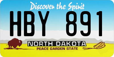 ND license plate HBY891