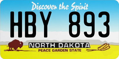 ND license plate HBY893