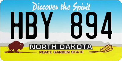 ND license plate HBY894