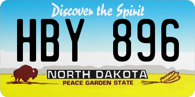 ND license plate HBY896