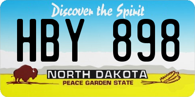 ND license plate HBY898