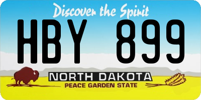 ND license plate HBY899