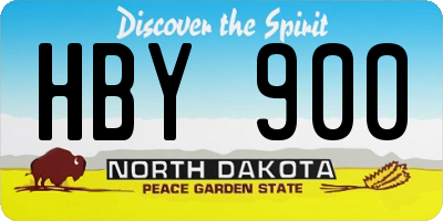 ND license plate HBY900