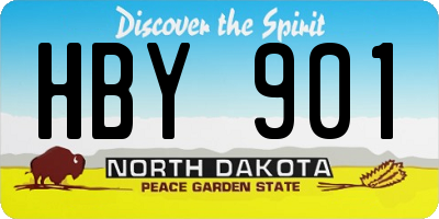 ND license plate HBY901