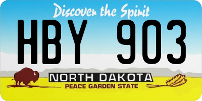 ND license plate HBY903