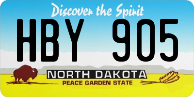 ND license plate HBY905