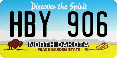 ND license plate HBY906