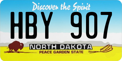 ND license plate HBY907