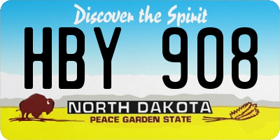 ND license plate HBY908