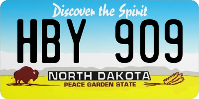 ND license plate HBY909