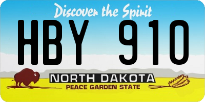 ND license plate HBY910