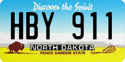 ND license plate HBY911