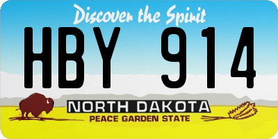 ND license plate HBY914