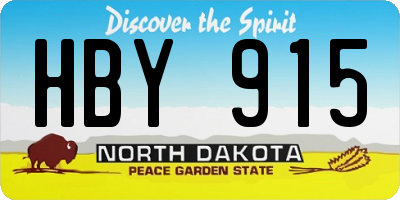 ND license plate HBY915