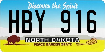 ND license plate HBY916