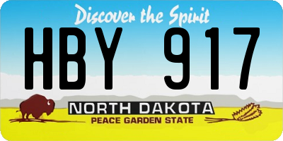 ND license plate HBY917